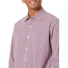 Amazon Essentials Men’s Regular-Fit Long-Sleeve Casual Poplin Shirt, Button Front, Business Casual, Collared(Blue Red Gingham)