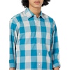 Amazon Essentials Men’s Regular-Fit Long-Sleeve Casual Poplin Shirt, Button Front, Business Casual, Collared(Blue White Buffalo Plaid)