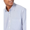 Amazon Essentials Men’s Regular-Fit Long-Sleeve Casual Poplin Shirt, Button Front, Business Casual, Collared(Blue White Vertical Stripe)