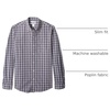 Amazon Essentials Men’s Regular-Fit Long-Sleeve Casual Poplin Shirt, Button Front, Business Casual, Collared(Grey Windowpane)