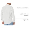 Amazon Essentials Men’s Regular-Fit Long-Sleeve Casual Poplin Shirt, Button Front, Business Casual, Collared(Light Grey White Checked)