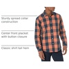 Amazon Essentials Men’s Regular-Fit Long-Sleeve Casual Poplin Shirt, Button Front, Business Casual, Collared(Navy Orange Buffalo)