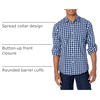 Amazon Essentials Men’s Regular-Fit Long-Sleeve Casual Poplin Shirt, Button Front, Business Casual, Collared(Navy White Plaid)