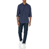 Amazon Essentials Men’s Regular-Fit Long-Sleeve Casual Poplin Shirt, Button Front, Business Casual, Collared(Navy Windowpane)