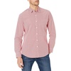 Amazon Essentials Men’s Regular-Fit Long-Sleeve Casual Poplin Shirt, Button Front, Business Casual, Collared(Red Gingham)