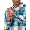Amazon Essentials Men’s Regular-Fit Long-Sleeve Casual Poplin Shirt, Button Front, Business Casual, Collared(Teal Blue Navy Large Plaid)