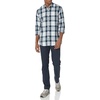 Amazon Essentials Men’s Regular-Fit Long-Sleeve Casual Poplin Shirt, Button Front, Business Casual, Collared(White Navy Large Plaid)
