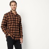 Amazon Essentials Men’s Regular-Fit Long-Sleeve Flannel Shirt, Button-Up Cotton Twill, Double Chest Pockets(Black Toffee Brown Buffalo Check)