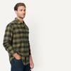 Amazon Essentials Men’s Regular-Fit Long-Sleeve Flannel Shirt, Button-Up Cotton Twill, Double Chest Pockets(Dark Olive Plaid)