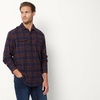 Amazon Essentials Men’s Regular-Fit Long-Sleeve Flannel Shirt, Button-Up Cotton Twill, Double Chest Pockets(Navy Chocolate Plaid)
