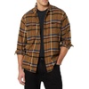 Amazon Essentials Men’s Regular-Fit Long-Sleeve Flannel Shirt, Button-Up Cotton Twill, Double Chest Pockets(Tobacco Brown Plaid)