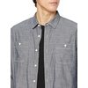 Amazon Essentials Men’s Regular-Fit Long-Sleeve Lightweight Cotton Chambray Shirt with Pockets(Grey)