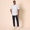 Amazon Essentials Men’s Regular-Fit Short Sleeve Stretch Oxford Shirt with Pocket(Light Grey)