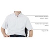 Amazon Essentials Men’s Regular-Fit Short Sleeve Stretch Oxford Shirt with Pocket(Powder Blue Vertical Stripe)