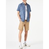 Amazon Essentials Men’s Regular-Fit Short-Sleeve Button-Down Chambray Shirt(Blue)