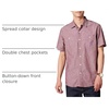 Amazon Essentials Men’s Regular-Fit Short-Sleeve Button-Down Chambray Shirt(Burgundy)