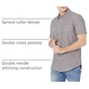 Amazon Essentials Men’s Regular-Fit Short-Sleeve Button-Down Chambray Shirt(Dark Grey)