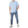 Amazon Essentials Men’s Regular-Fit Short-Sleeve Button-Down Chambray Shirt(Light Blue)