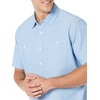 Amazon Essentials Men’s Regular-Fit Short-Sleeve Button-Down Chambray Shirt(Light Blue)