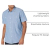 Amazon Essentials Men’s Regular-Fit Short-Sleeve Button-Down Chambray Shirt(Medium Blue)