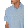 Amazon Essentials Men’s Regular-Fit Short-Sleeve Button-Down Chambray Shirt(Medium Blue)