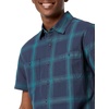 Amazon Essentials Men’s Regular-Fit Short-Sleeve Button-Down Chambray Shirt(Navy Gradient Plaid)