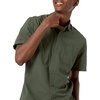 Amazon Essentials Men’s Regular-Fit Short-Sleeve Button-Down Chambray Shirt(Olive)
