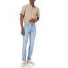 Amazon Essentials Men’s Regular-Fit Short-Sleeve Button-Down Chambray Shirt(Tan)