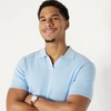 Amazon Essentials Men’s Regular-Fit Short-Sleeve Knit Polo Sweater, Breathable Cotton Nylon(Sky Blue)