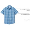 Amazon Essentials Men’s Regular-Fit Short-Sleeve Poplin Shirt, Collared, Washed(Aqua Blue  Checked)