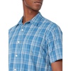 Amazon Essentials Men’s Regular-Fit Short-Sleeve Poplin Shirt, Collared, Washed(Aqua Blue  Checked)