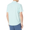 Amazon Essentials Men’s Regular-Fit Short-Sleeve Poplin Shirt, Collared, Washed(Aqua Blue  Floral/Leaf Print)