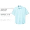 Amazon Essentials Men’s Regular-Fit Short-Sleeve Poplin Shirt, Collared, Washed(Aqua Blue  Gingham)