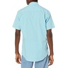 Amazon Essentials Men’s Regular-Fit Short-Sleeve Poplin Shirt, Collared, Washed(Aqua Blue  Gingham)