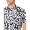 Amazon Essentials Men’s Regular-Fit Short-Sleeve Poplin Shirt, Collared, Washed(Black/White  Floral)