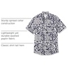 Amazon Essentials Men’s Regular-Fit Short-Sleeve Poplin Shirt, Collared, Washed(Black/White  Floral)