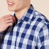 Amazon Essentials Men’s Regular-Fit Short-Sleeve Poplin Shirt, Collared, Washed(Blue  Buffalo Check)
