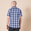 Amazon Essentials Men’s Regular-Fit Short-Sleeve Poplin Shirt, Collared, Washed(Blue  Buffalo Check)