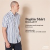 Amazon Essentials Men’s Regular-Fit Short-Sleeve Poplin Shirt, Collared, Washed(Blue White Stripe)