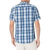 Amazon Essentials Men’s Regular-Fit Short-Sleeve Poplin Shirt, Collared, Washed(Blue/Orange  Checked)