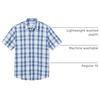 Amazon Essentials Men’s Regular-Fit Short-Sleeve Poplin Shirt, Collared, Washed(Blue/Orange  Checked)
