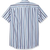 Amazon Essentials Men’s Regular-Fit Short-Sleeve Poplin Shirt, Collared, Washed(Blue/White  Stripe)