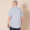 Amazon Essentials Men’s Regular-Fit Short-Sleeve Poplin Shirt, Collared, Washed(Blue/White  Stripe)