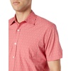 Amazon Essentials Men’s Regular-Fit Short-Sleeve Poplin Shirt, Collared, Washed(Coral Orange/White  Dots)