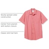Amazon Essentials Men’s Regular-Fit Short-Sleeve Poplin Shirt, Collared, Washed(Coral Orange/White  Dots)