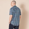 Amazon Essentials Men’s Regular-Fit Short-Sleeve Poplin Shirt, Collared, Washed(Denim  Large Plaid)