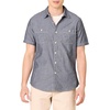 Amazon Essentials Men’s Regular-Fit Short-Sleeve Poplin Shirt, Collared, Washed(Grey)