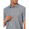 Amazon Essentials Men’s Regular-Fit Short-Sleeve Poplin Shirt, Collared, Washed(Grey)