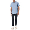 Amazon Essentials Men’s Regular-Fit Short-Sleeve Poplin Shirt, Collared, Washed(Medium Blue)