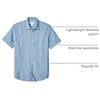 Amazon Essentials Men’s Regular-Fit Short-Sleeve Poplin Shirt, Collared, Washed(Medium Blue)